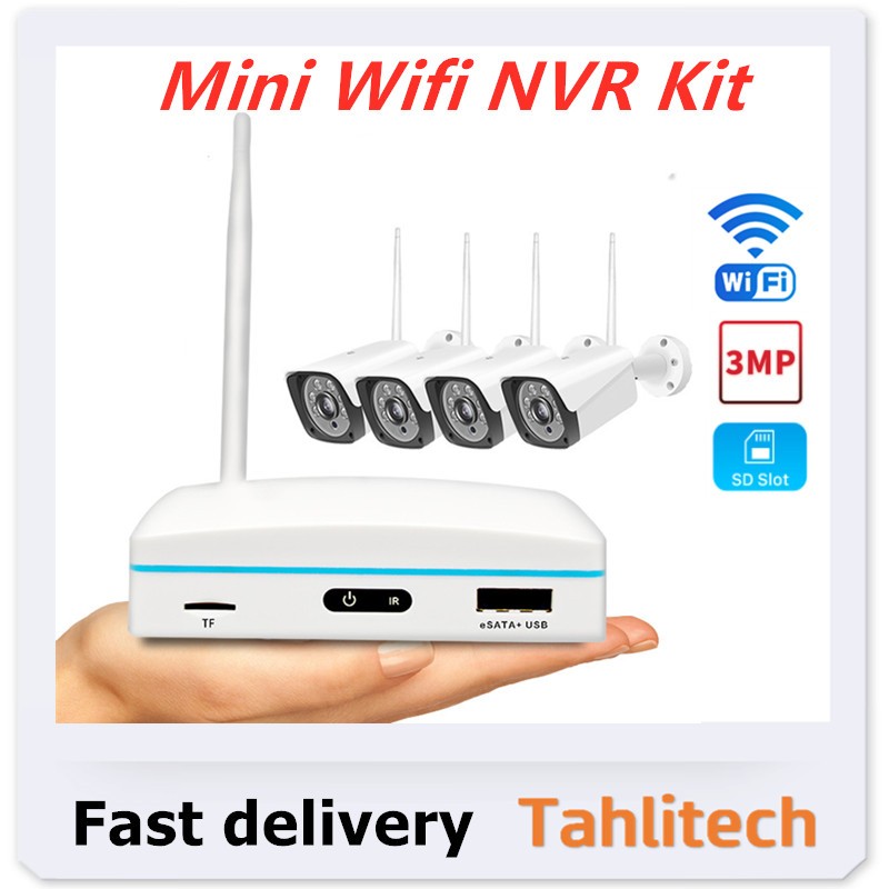 Tahlitech اللاسلكية في الهواء الطلق كاميرا مجموعة واي فاي الدوائر التلفزيونية المغلقة طقم NVR PIR الذكية الإنسان الكشف عن كاميرا مراقبة الأمن نظام الكاميرا