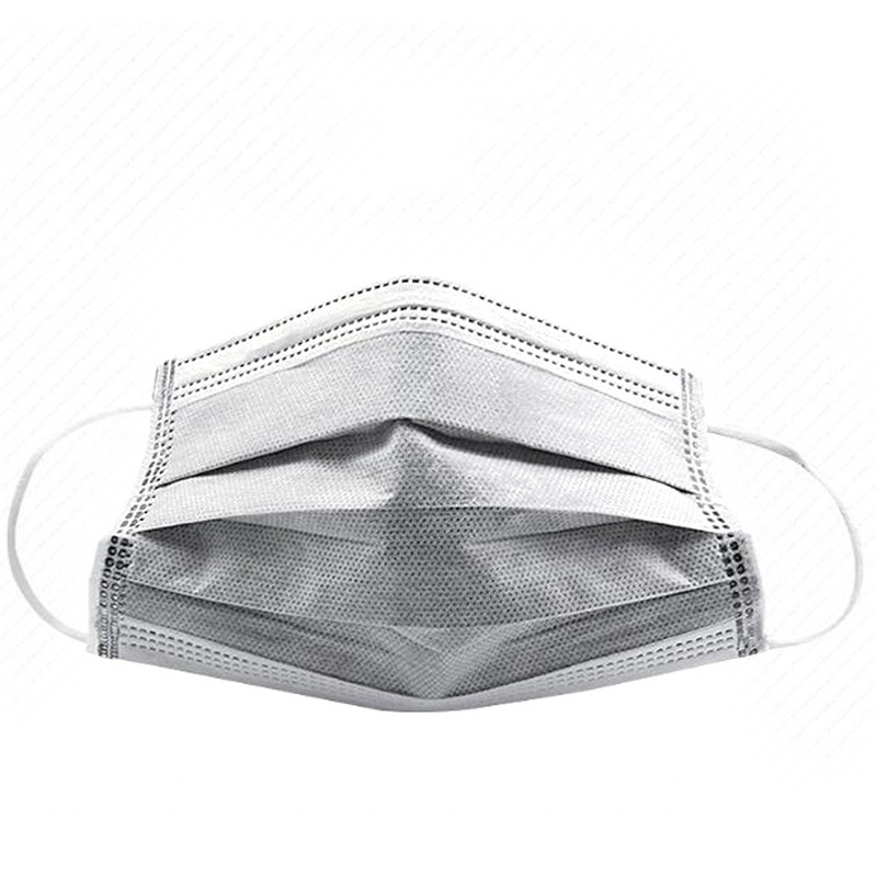 Protective Mask Gray Color Disposable Non-woven Ear Loop 3 Layer Dustproof Breathable Face Mask