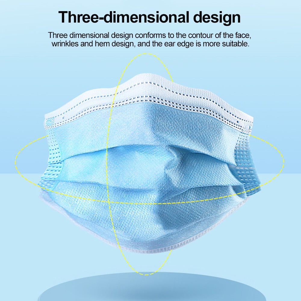 Disposable protective mask 3 ply non woven fabric dust cloth