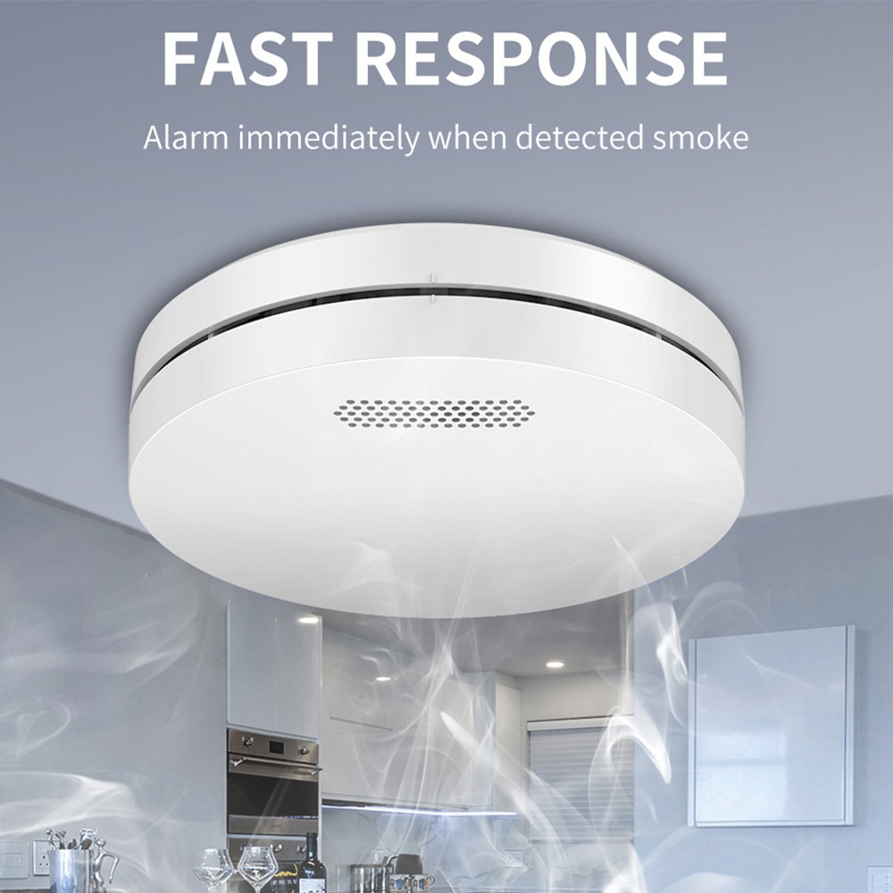 Tuya WiFi Smoke Sensors Fire Protection Alarm 80DB Siren Sound Smoke Detector Fire Alarm Home Protection System Firefighter