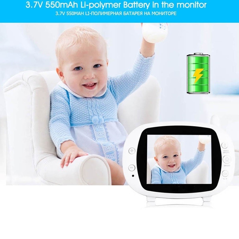 3.5 Inch LCD Screen 2.4G Digital Wireless Video Voice Control Night Security Camera Viewer 2-way Talk Baby Monitor