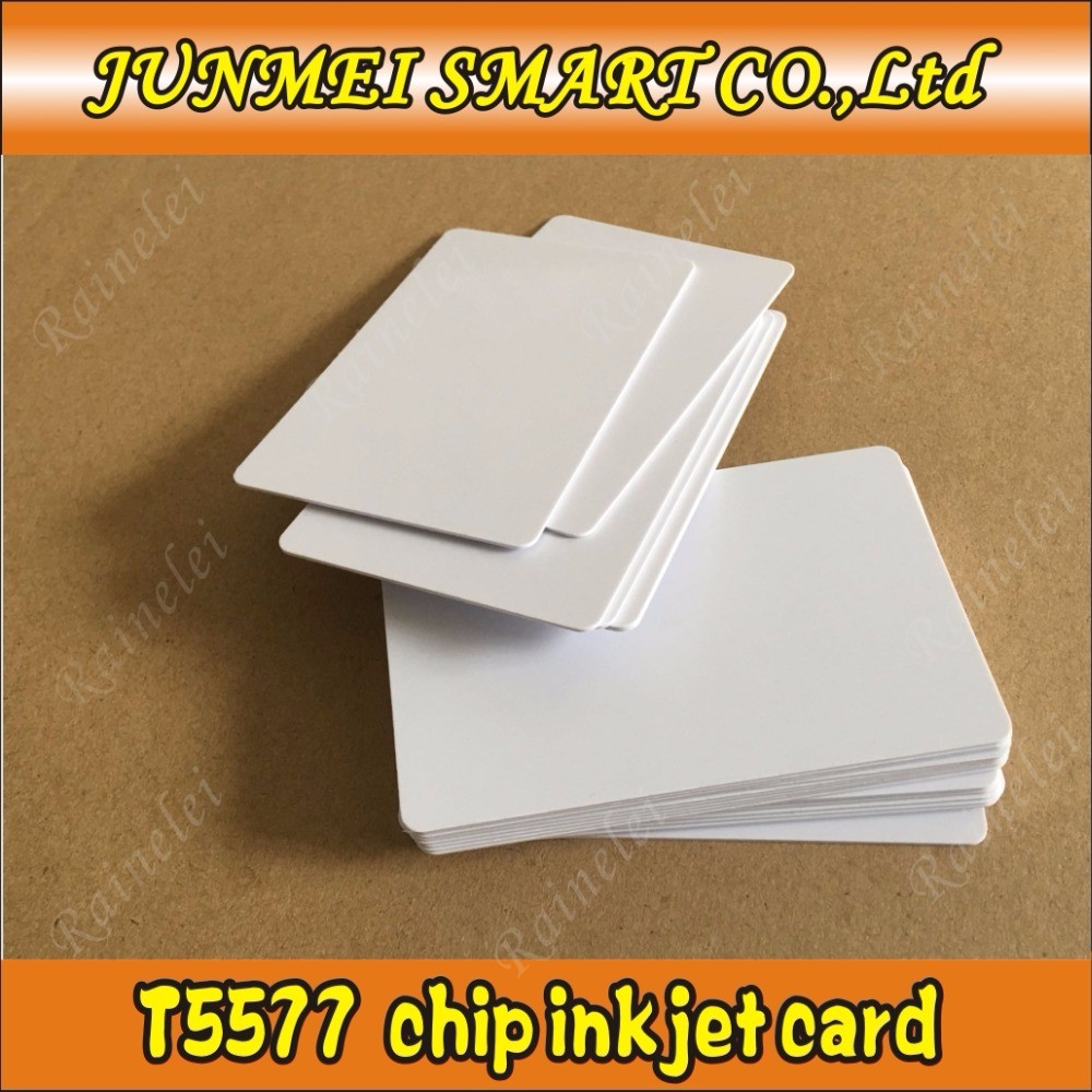 100pcs inkjet t5577 blank rewritable printable 125khz t5577 rfid card