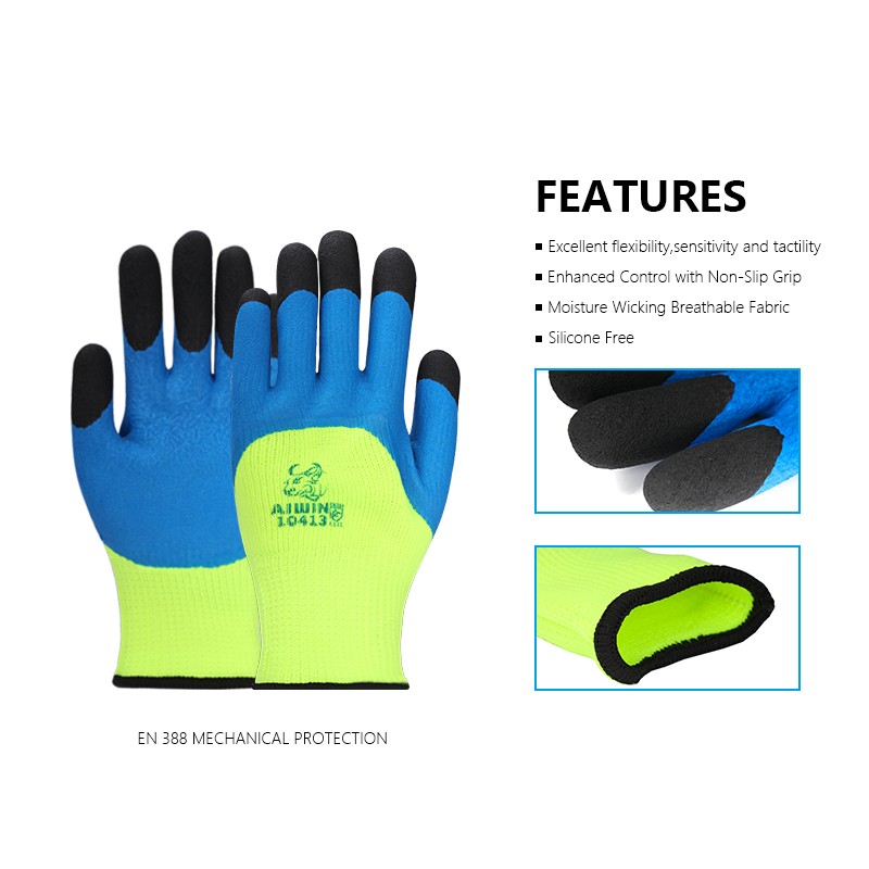 Andanda Work Gloves, Dura and Warm Palm Dipped Latex Gloves Suitable for Working in Cold Temperatures, Warm Winter Gloves