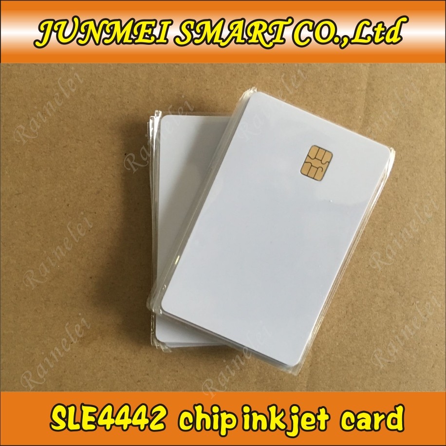 50pcs White Inkjet Printable Plastic IC With SLE 4442 Card ISO 7816 Blank Smart Contact IC Card For Epson/Canon Inkjet Printer