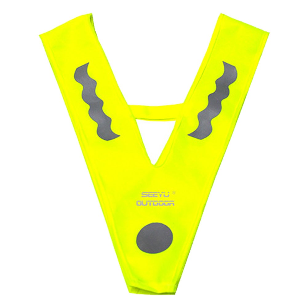 V-shaped Free Size Polyester Running Cycling High Visibility Traffic Safety Children Fluorescent Yellow Reflective Vest Students