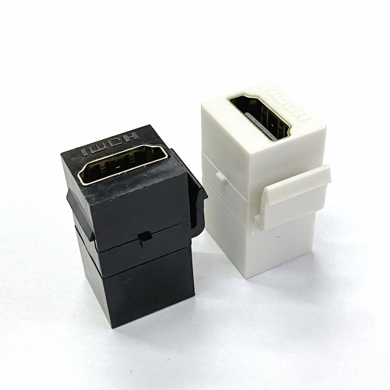 Straight HDMI Compatible 1.4 Snap-in Female to Female F/F Keystone Jack Coupler Adapter for Wall Panel White