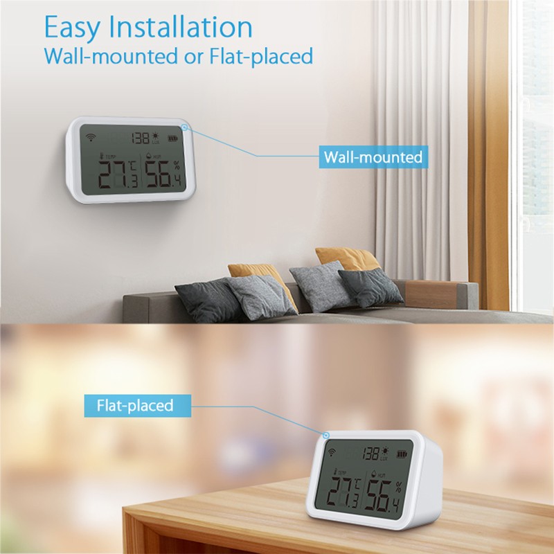 2022 New Smart Wifi Temperature Humidity Sensor Tuya Humidity Detector Work with Alexa Google Processor