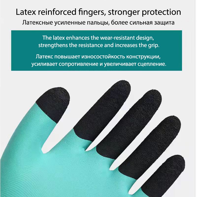 12 Pairs General Foam Water-Proof Latex Rubber Work Gloves Coated, Abrasion, Grip And Knitted Quality, Anti-Slip Palm