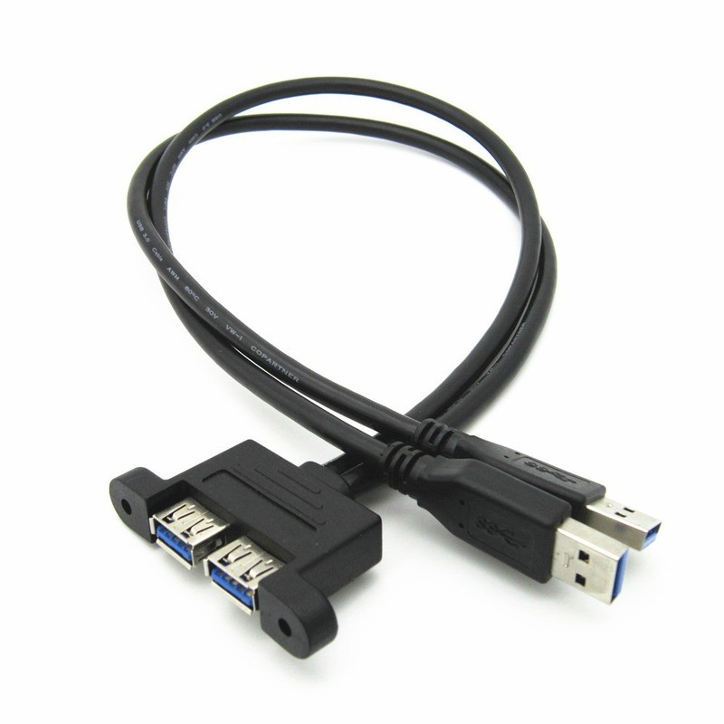 عالية السرعة المزدوجة ميناء Usb 3.0 ذكر إلى أنثى برغي قفل لوحة جبل تمديد تمديد الحافة كابل بيانات الحبل 0.3 متر/0.5 متر/1 متر/1.5 متر