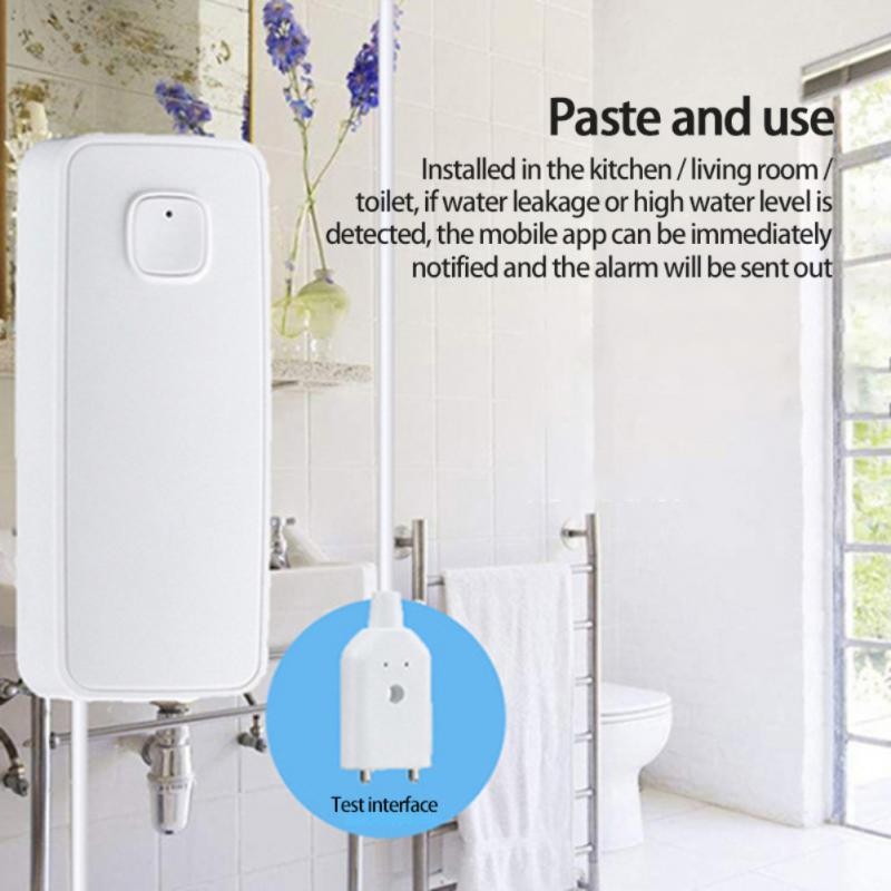 WiFi Smart Water Immersion Alarm Light Smart Home Flood Alert Overflow Security Alarm System Support Tuya/Smart Life Control