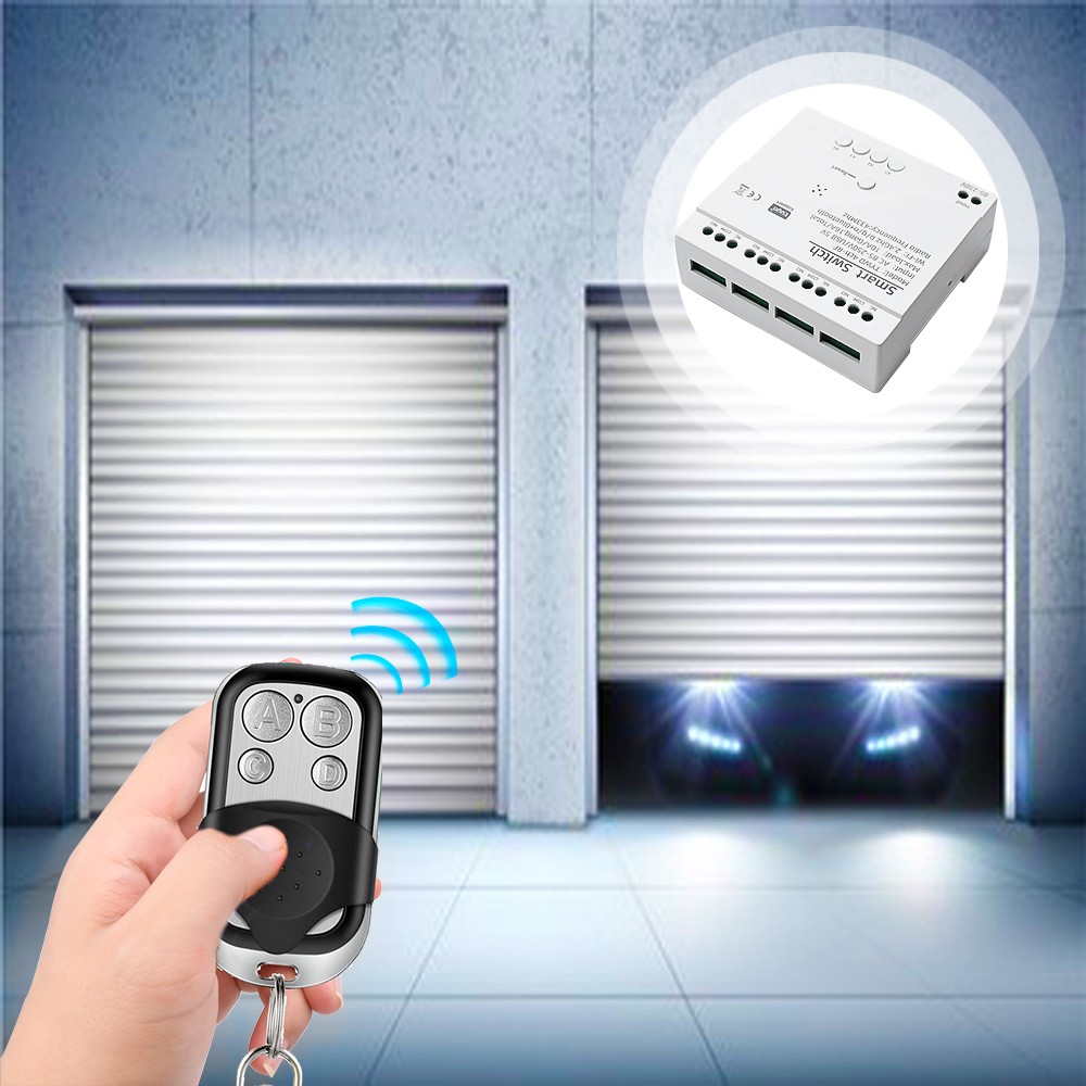 2022 New Tuya WiFi Smart Switch 220V 4CH RF Circuit Breaker Relay Light Smart Home Controller with Alexa Google Home Key Chain