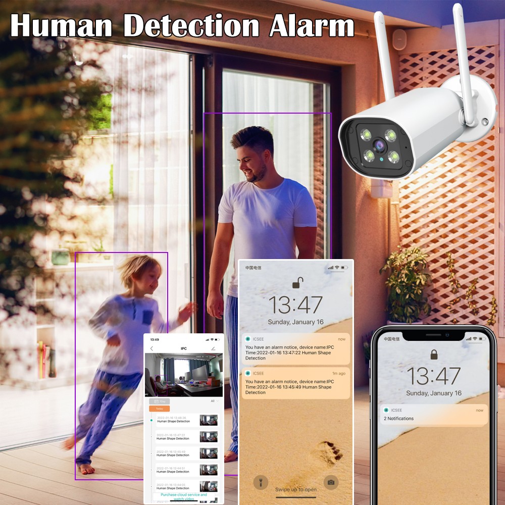 Wifi IP Camera Security Outdoor Video Surveillance Camera Wifi CCTV Wireless Audio Outdoor Indoor Camera Woterproof HD 3MP 5MP