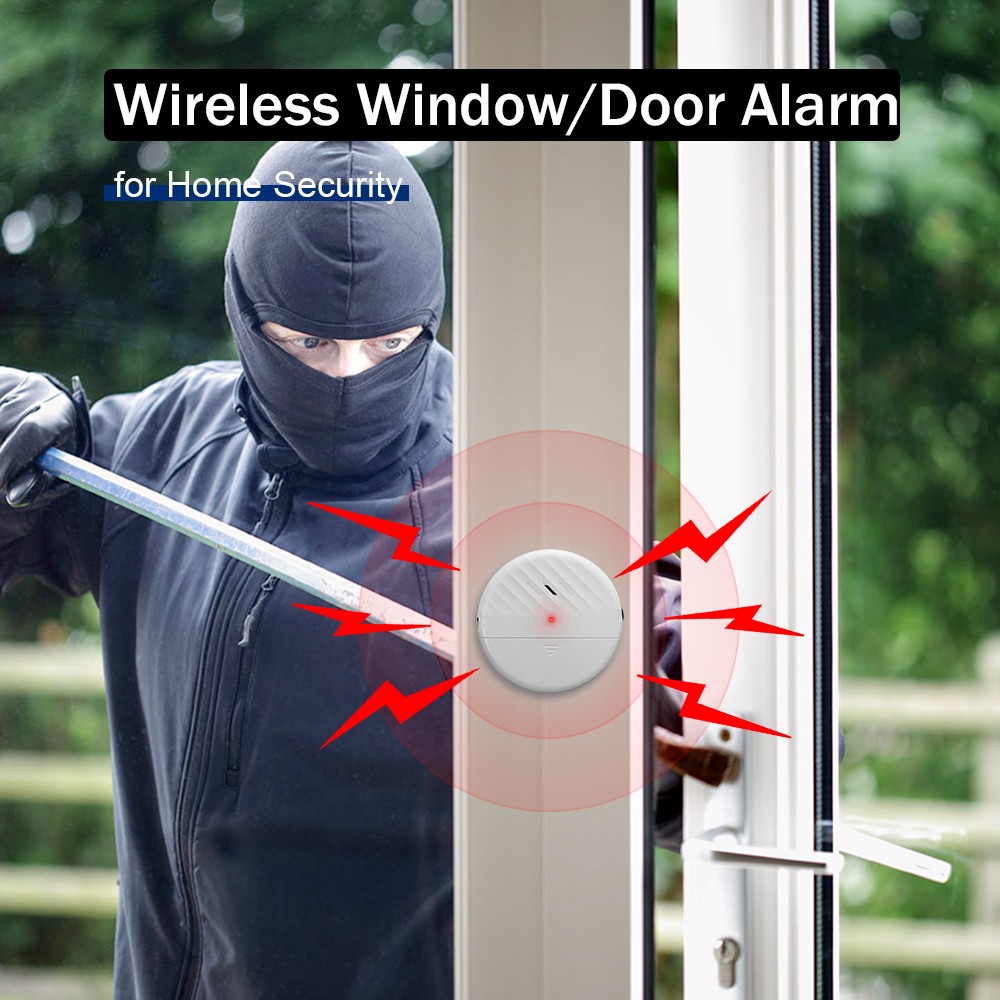 Elecpow Wireless Door Window Vibration Sensor 125dB Glass Broken Anti-theft Sensor Home Security Protection Alarm