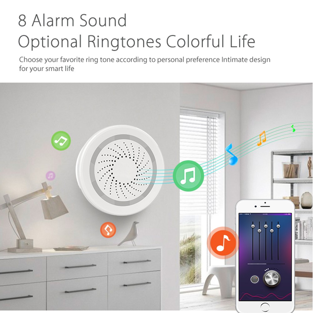 2022 Haozee 3 in 1 WiFi Siren Connectivity with Temperature Humidity Sensor Tuya Smart Life Alexa Google Home