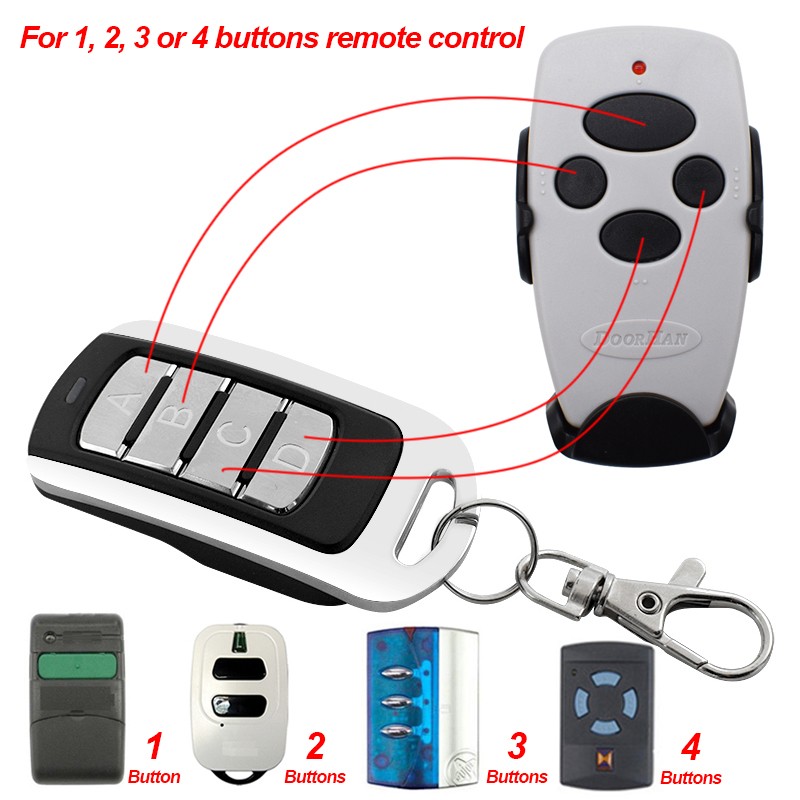 2pcs Remote Control Duplicate Garage Door 433mhz 868MHz 4 Channel Command Handzender Garage Door Opener Gate Key Fob