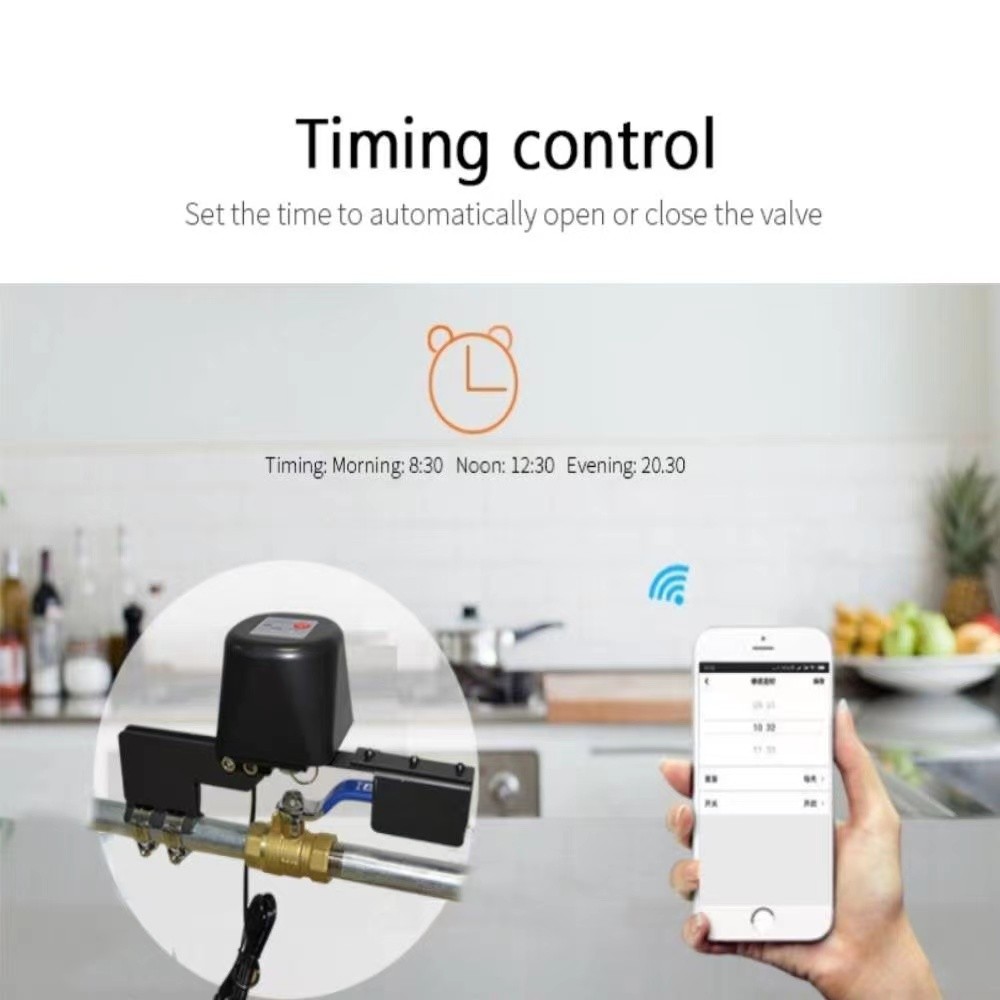 New Arrival Tuya WiFi/Zigbee Smart Control Valve For Water Gas Auto Shut Off Valve Works With Alexa Yandex Google Home