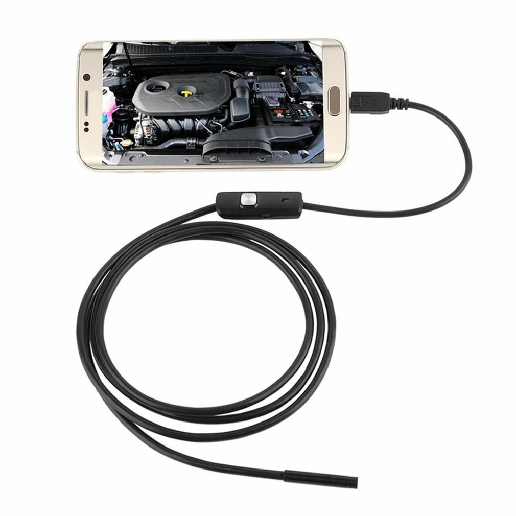 1M 7mm Endoscope For Androids Phone Computer Combo Dimmable Industrial Endoscope Pipe Auto Repair Waterproof Meter Endoscope