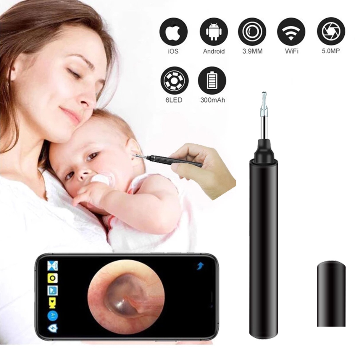 Bebird R1 R3 Smart Visual Ear Sticks Endoscope 300W High Precision Earpick Mini Camera Otoscope Health Care Ear Cleaner