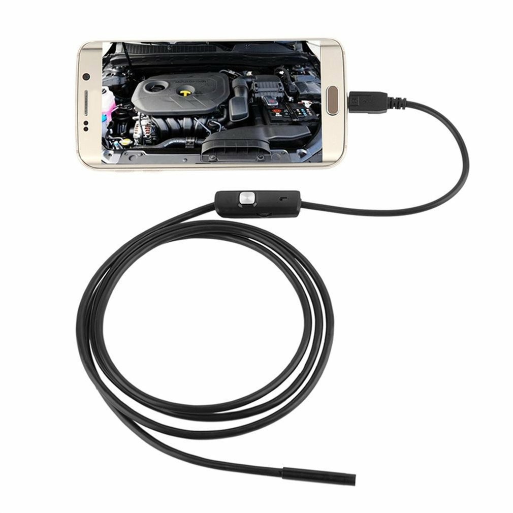 1M 7mm Endoscope for Androids Phone PC Combo Dimmable Industrial Endoscope Pipe Car Repair Waterproof Meter Endoscope