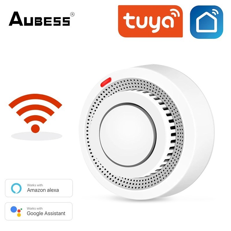 Tuya WiFi Smart Smoke Sensor Detector Smart Home Fire Alarm Smoke Detector WiFi Fire Protection Security Alarm Smart Life APP