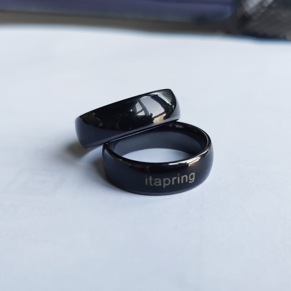 RFID Weed Chip RFID Black Ceramic Smart Finger Rewrite Ring 13.56MHZ Wear For Men Or Women