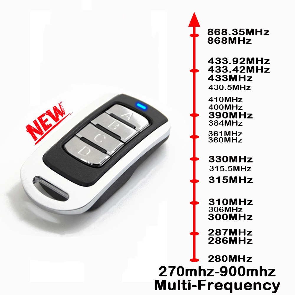 4 buttons universal garage remote 280mhz to 868mhz gate opener compatible multi brand garage door opener keychain for gate