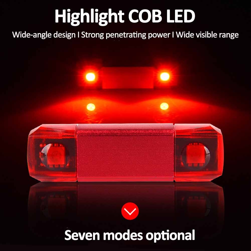 LED Mountain Bike Taillight USB Rechargeable Bike Tail Light Waterproof MTB Safety Warning Cycling Taillight Rear Lamp