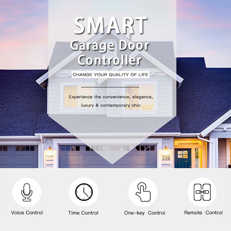 WiFi Garage Door Opener Smart Door Controller Compatible with Alexa Echo Google Home Smart Life Tuyasmart IOS Android APP