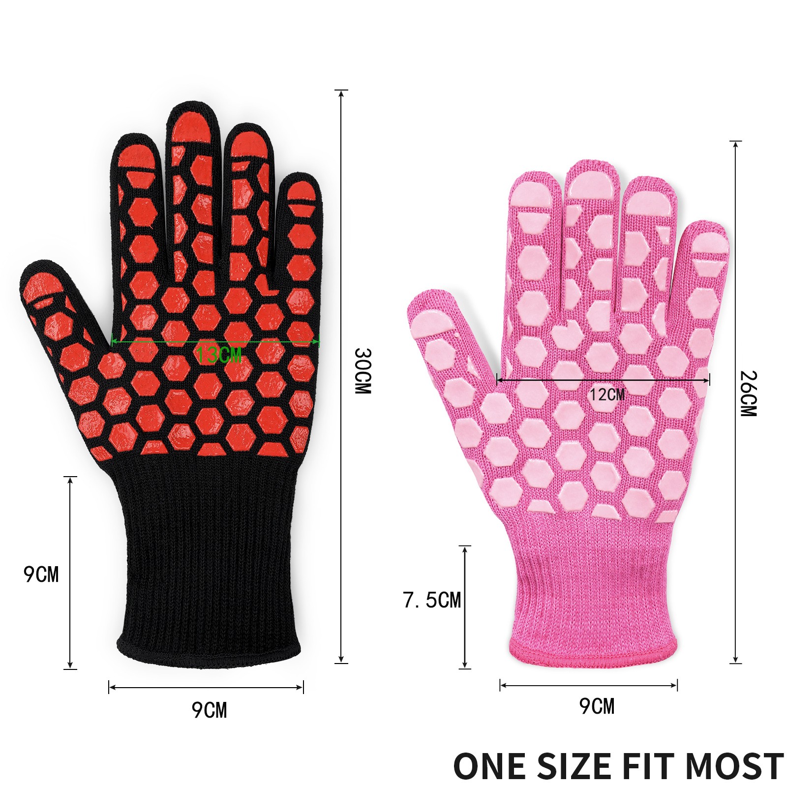 OZERO New BBQ Glove High Temperature Resistant Oven Gloves Fire Resistant Barbecue Heat Insulation Microwave Gloves Outdoor Men 9052