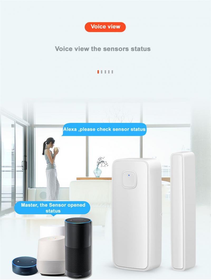 Aubess Tuya WiFi Door Sensor, Smart Open/Close Door Detectors, WiFi Window Sensor with Alexa, Google Home