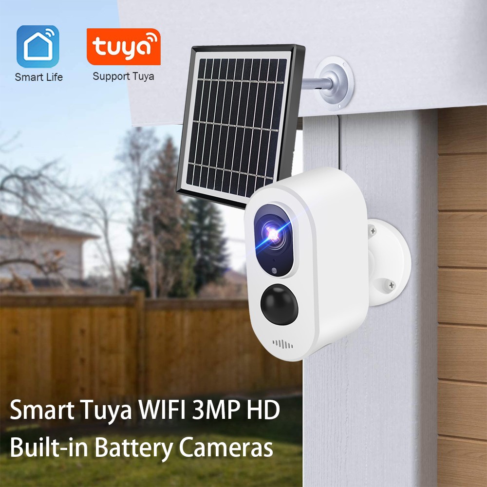 3MP Solar Camera WiFi Outdoor Street Wireless Security Camera 3.3W Solar Panel Powered Bullet Mini Camera Tuya APP