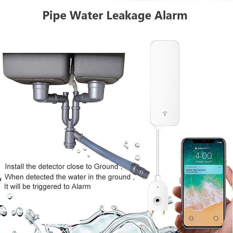 Tuya Wifi Smart Water Leakage Detector Water level Sensor Water Leak Alert Smart Life Remote Control Home Security Alarm System