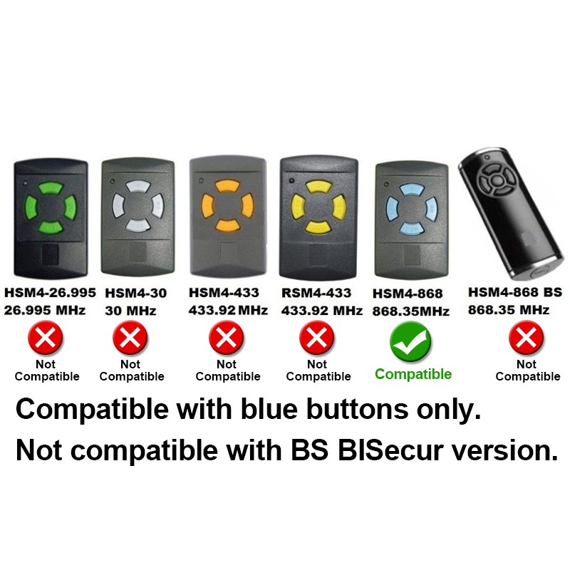 5pcs 3 in 1 Marantec 868MHZ D302 Garage Remote Control Clone HORMAN HSE2 HSM2 HSM 4 Duplicator for BERNER BHS110 BHS121 868.35