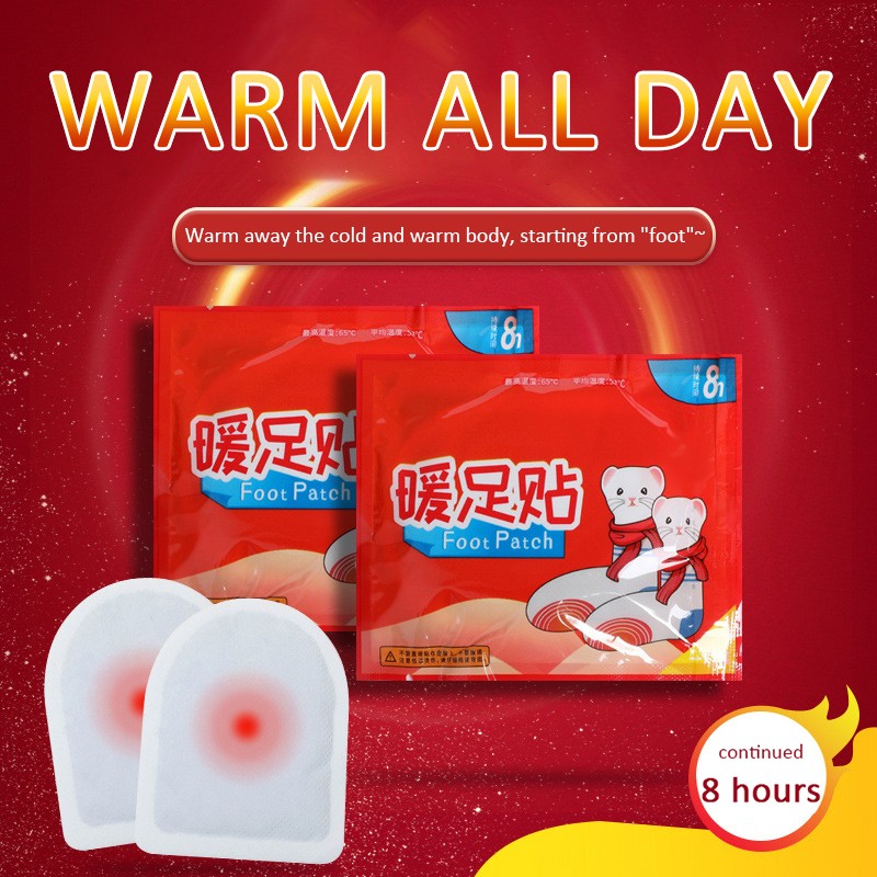 10 pairs Outdoor Heating Insole Stickers Hot Pads Self Heating Foot Warmers Heat Warming Winter Body Warmer Sticker Long Lastin