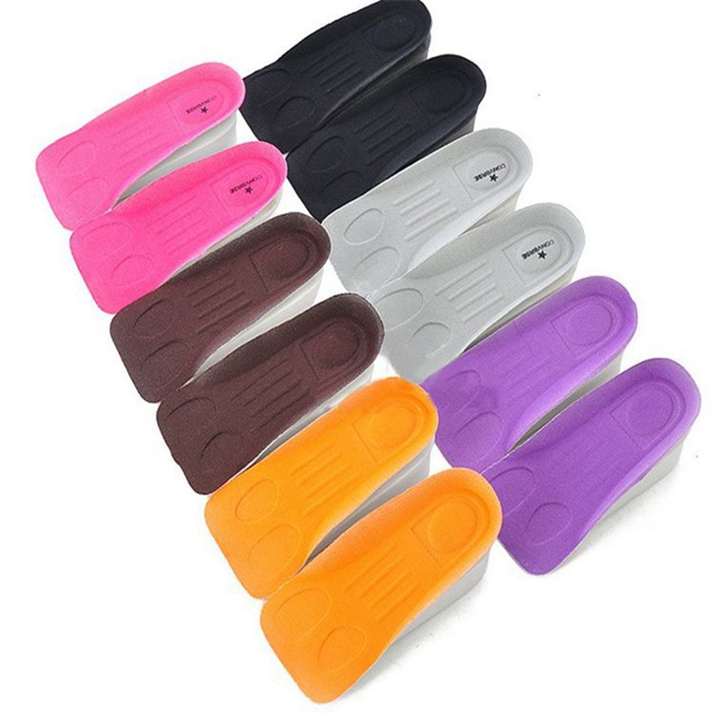 1 Pair Height Increasing Shoes Insoles For Shoes Foam Rubber Longer Shoe Insert Concave Invisible Inner Shoe Soles Color Random