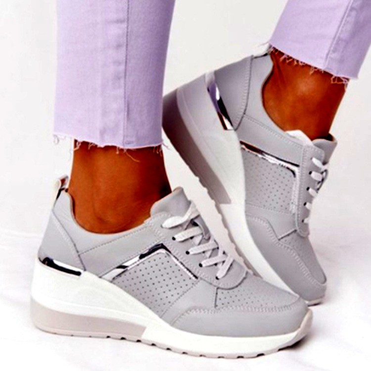 Brand New Design Women Casual Shoes Height Increasing Sports Wedge Shoes Comfortable Air Cushion Sneakers Zapatos De Mujer