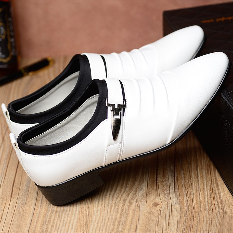 Men Leather Shoes Casual Shoes Slip On Business Dress Shoes All-match Wedding Shoes Plus Size Zapatos De Hombre