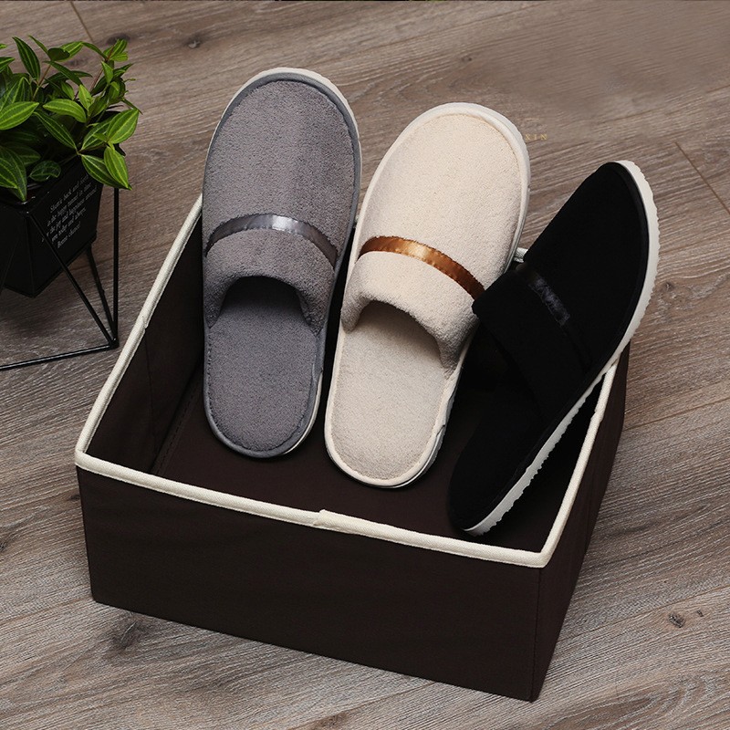 New Disposable Men Women Slippers Coral Fleece Autumn Winter Home Guest Unisex Slippers Hotel Beauty Club Washable Shoes Slippers