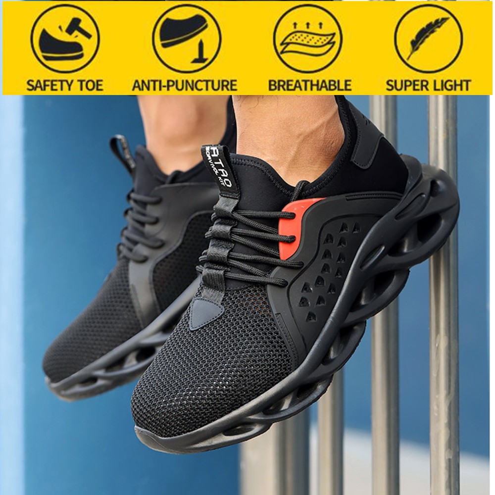 Breathable wear safety shoes to help men in casual safety shoes anti-smashing stab safety shoes for training