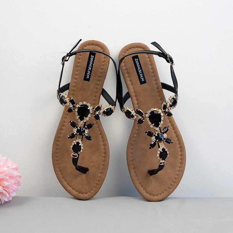 2022 summer casual shoes fashion women gladiator sandals rhinestone simple out sandals comfortable flat buckle shoes woman