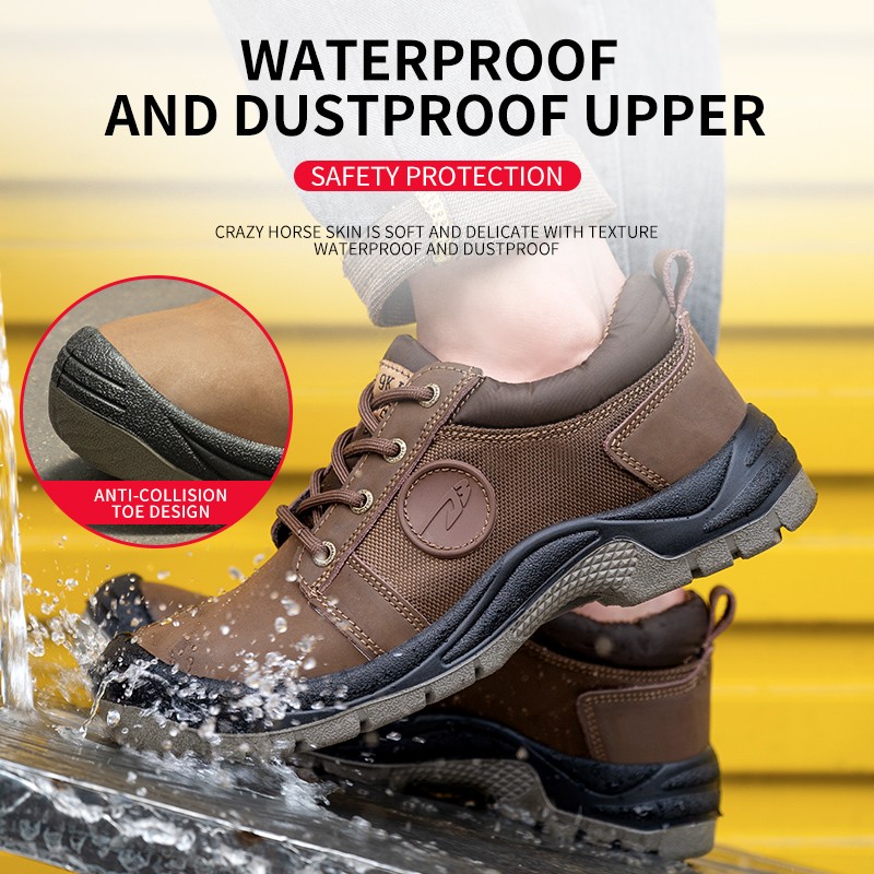 Dorpshipping men's safety shoes anti-smashing and anti-puncture safety shoes rubber non-slip protective safety shoes