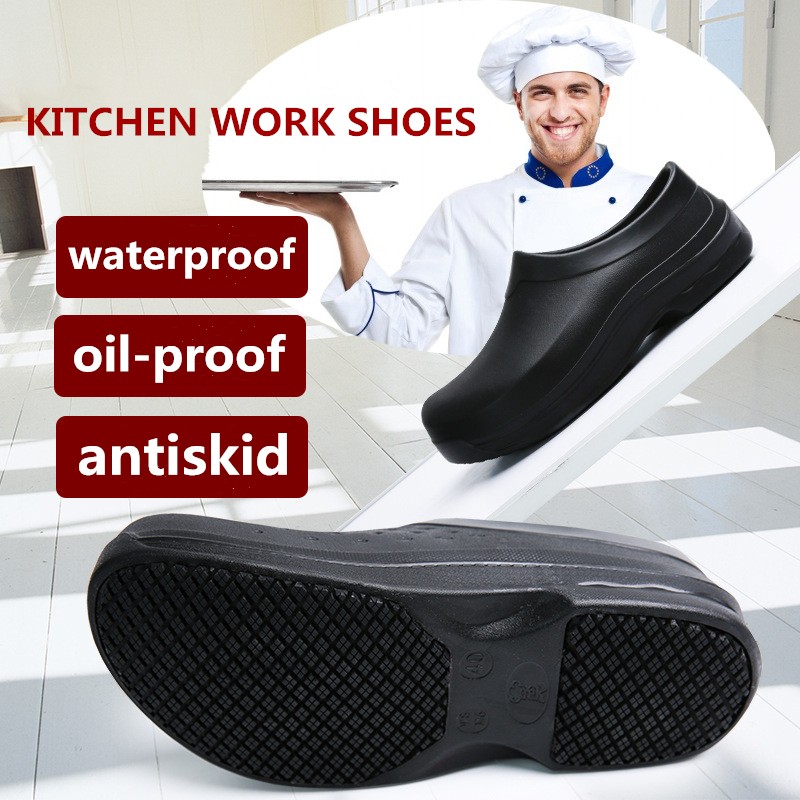 New Arrivals Kitchen Work Shoes Anti-slip Waterproof Oil-proof Cook Chef Shoes Slip-resistant Safety Shoes Clogs Size 36-45