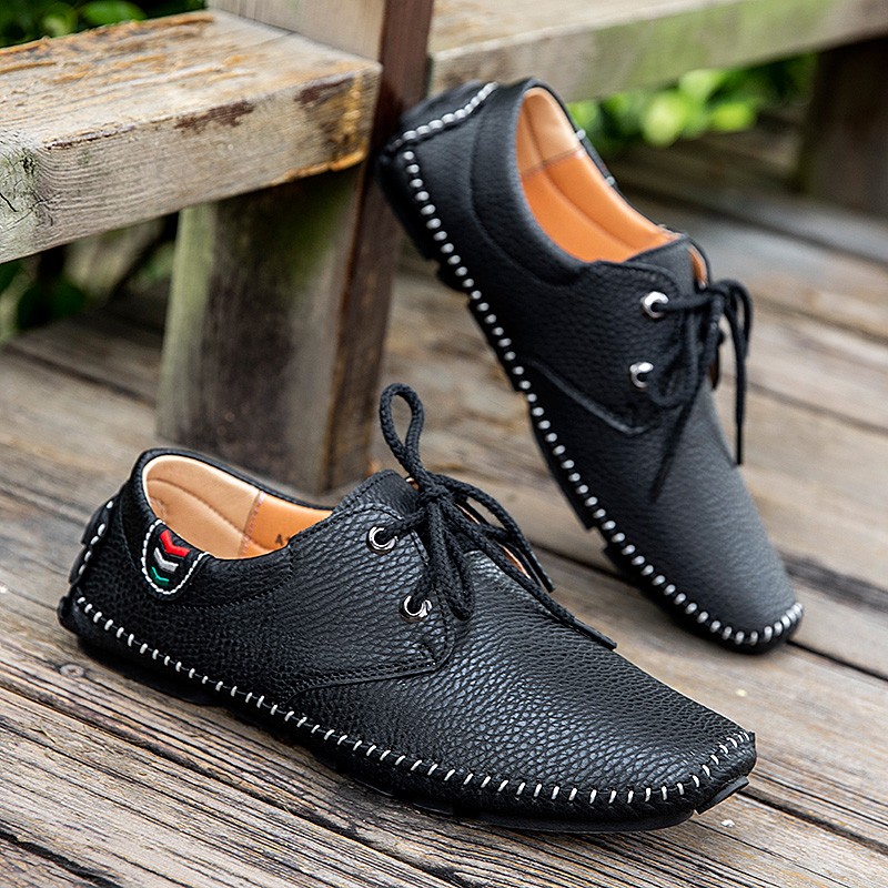 New men's casual shoes fashion high quality leather driving shoes classic comfortable handmade men's flat shoes large size 38-48