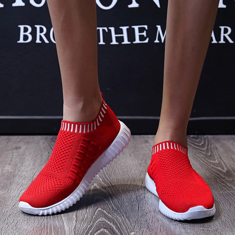 Rimocy Breathable Mesh Women Sneakers 2022 Spring Running Shoes Comfortable Woman Soft Sole Knit Sock Shoes Plus Size 35-43