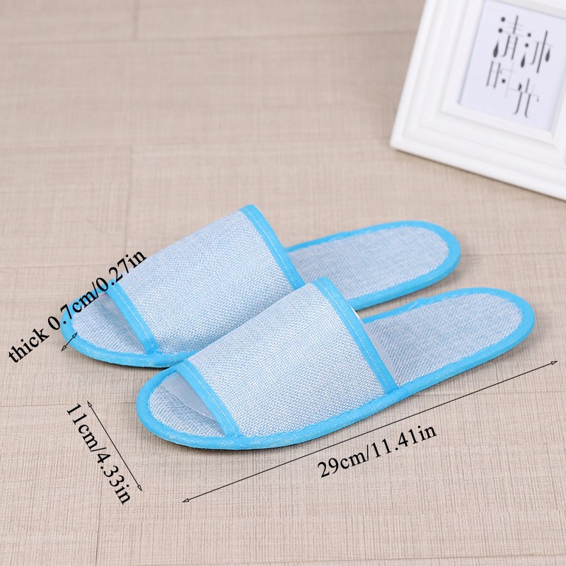 1 Pair Hemp Slippers Simple Men Women Hotel Travel Spa Portable Folding House Disposable Home Guest Indoor Slippers Plus Size