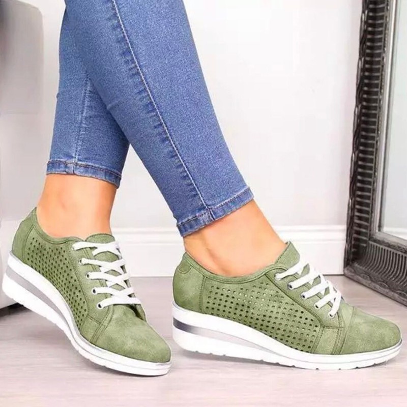 2021 Women Casual Shoes Fashion Hollow Out Summer Women Shoes Breathable Mesh Sneakers Ladies Lace Up Loafers Shoes