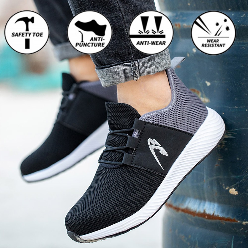 Spring/Summer Breathable Fabric Safety Shoes Leisure Sports Mixed Colors For Steel Head Low Wear Safety Shoes Anti-drop