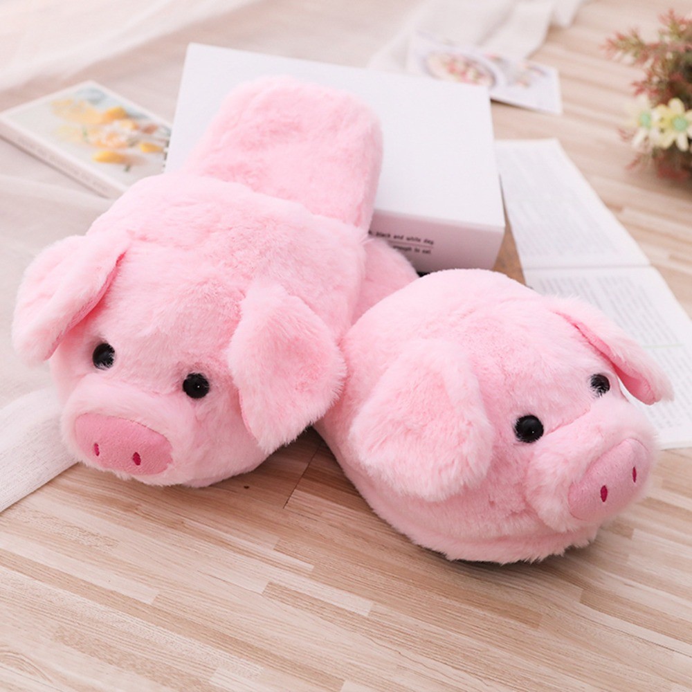 Women lovely flip flop cute pig girls hape home floor soft stripe slippers women's shoes winter spring warm shoes chaussure femme