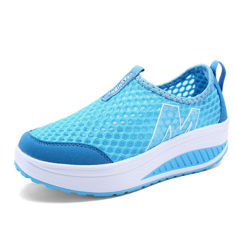 Women's Height Cushioning Shoes Casual Platform Breathable Soft Cushioning Sneakers Light Mesh Platform Vulcanized Shoes