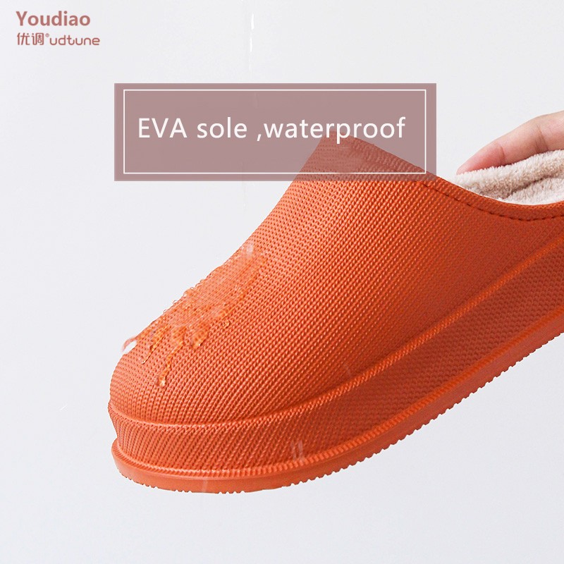 UTUNE EVA Slippers Women Winter Waterproof Shoes Warm Thick Sole Indoor Slippers Women House Shoes Anti-Slip Platform Shoes